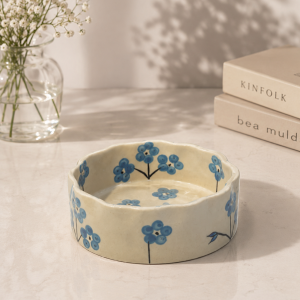 Blue Floral Ceramic Bowl