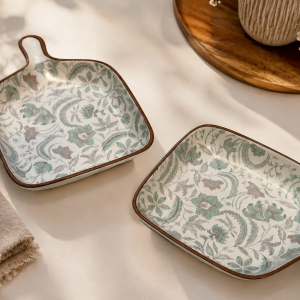 Vintage Floral Mini Serving Trays Set