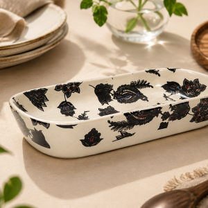 Floral Rectangular Serving Tray